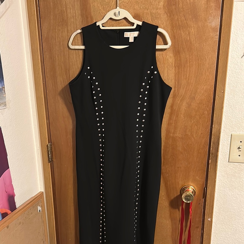 MICHEL Micheal Kors Goth, punk core, Elegant Black Studded Dress